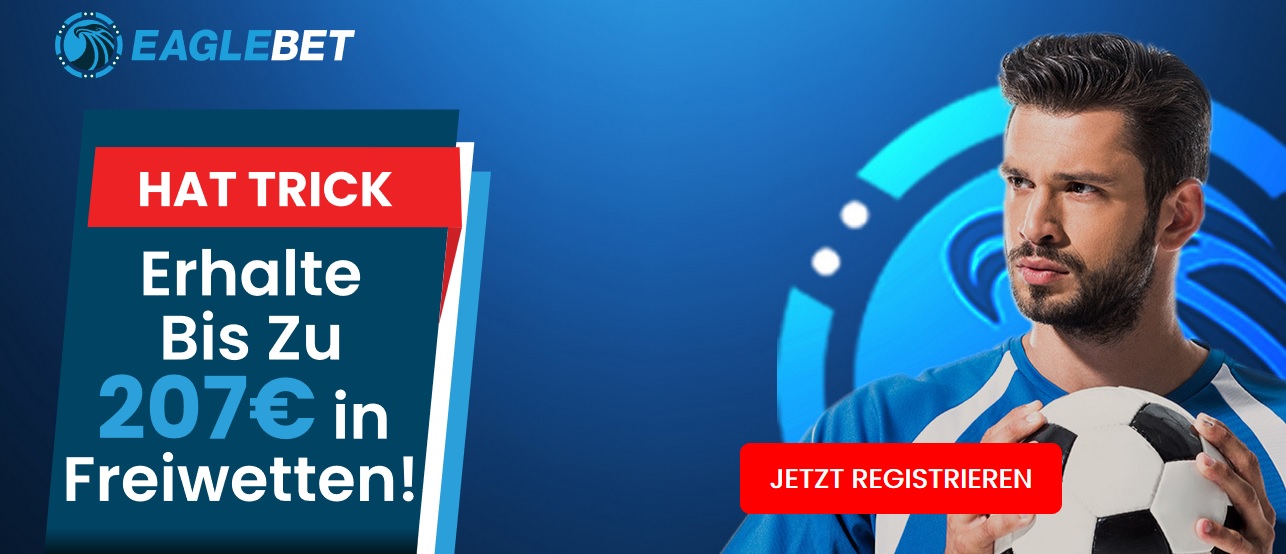 Eaglebet: Bonus-Hattrick bei uns mit 7 € Extra-Belohnung