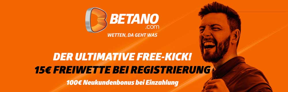 Betano: Nur im März 2021 – 15 € Freiwette ohne Einzahlung sichern!