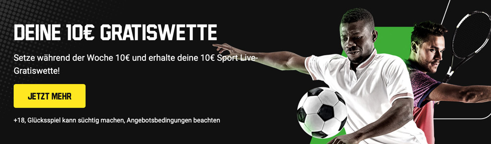 Unibet: Jede Woche 10 € Live Wette einlösen!