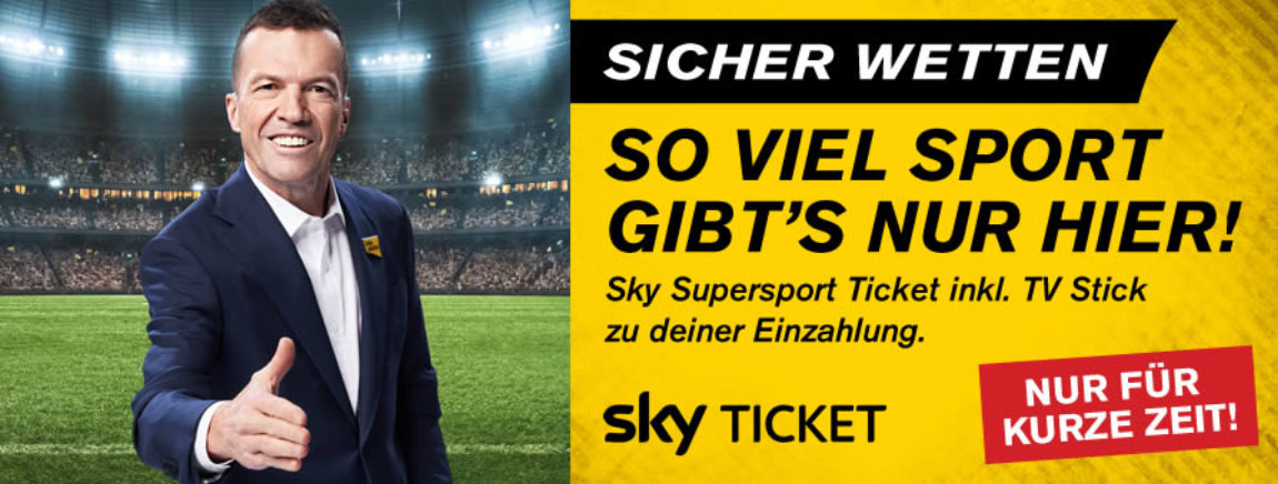 Interwetten: Einzahlen und Sky Supersport Ticket erhalten