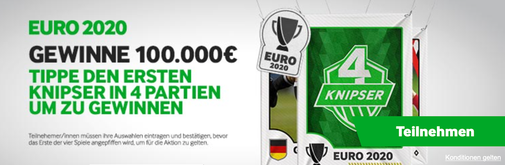 betway: 4 Knisper Aktion exklusiv zur EM