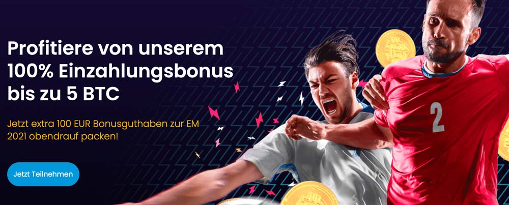 Cloudbet: 100 € während der EM 2021 als Free Bets absahnen