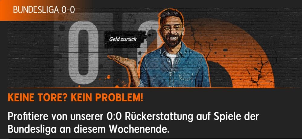 888Sport: Langweiliges Bundesliga-Match = Geld zurück bei 0:0