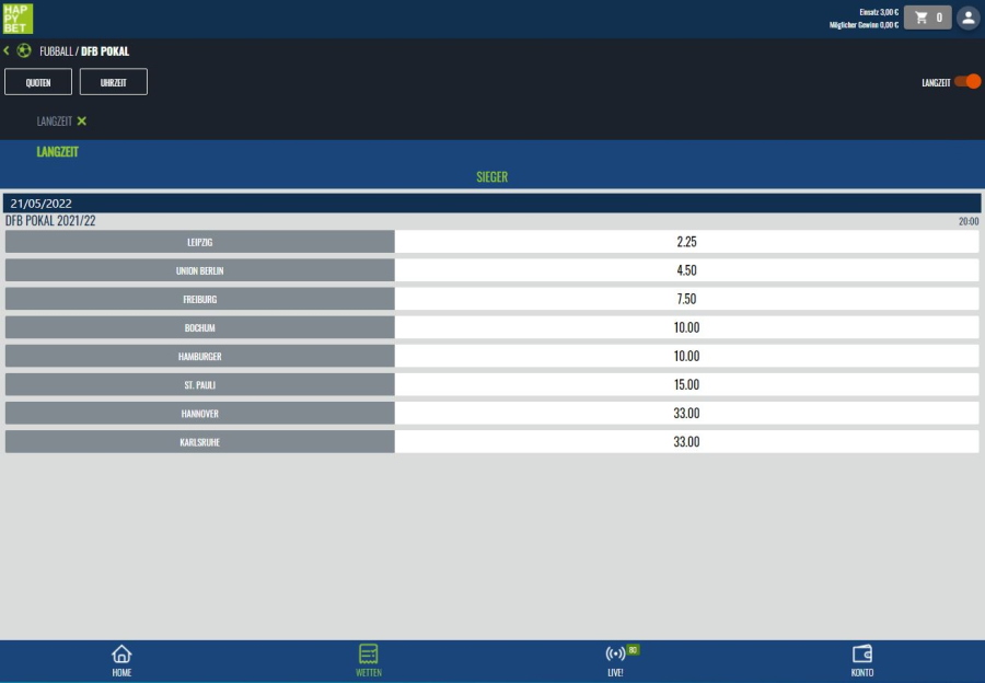 happybet dfb pokal quoten